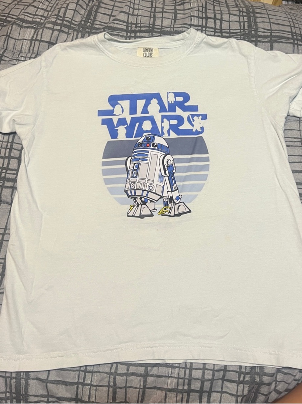 Comfort Colors Star Wars R2-D2 Graphic Tee White and Blue